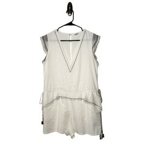 KISUII WHITE COTTON ROMPER PLAYSUIT SIZE S